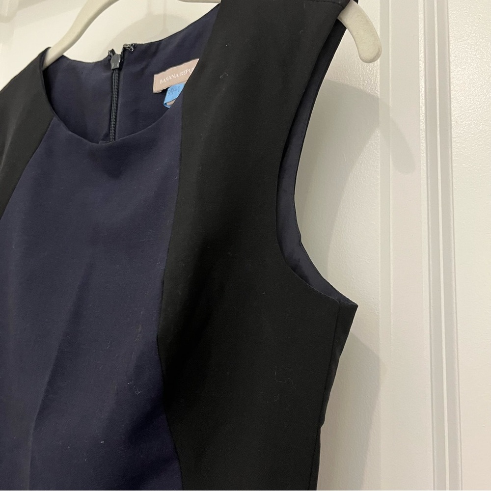 Banana Republic Black and Navy Midi Dress - Picture 4 of 7